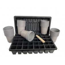 Complete Seed Starter Kit - Trays, 40 Cell Inserts, Pots & Labels